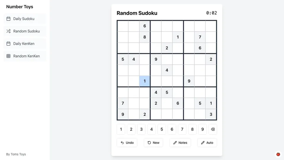 Number Toys Sudoku 미리보기 이미지